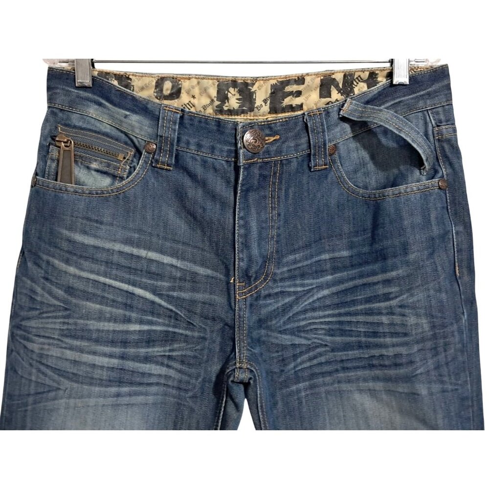 Do Denim Mens Jeans Size 32/32 Distressed Straight Leg Blue Faded Wash